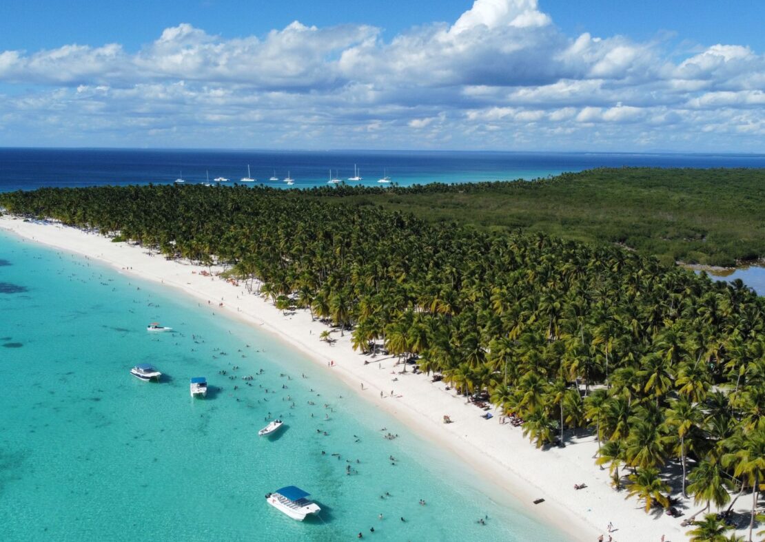 secluded beach of Playa Moron in the Dominican Republic 