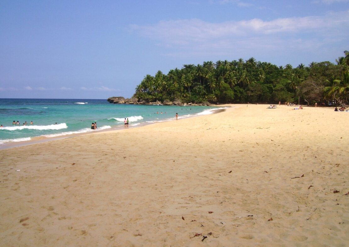 relaxing beach of Playa Encuentro Beach in the Dominican republic 